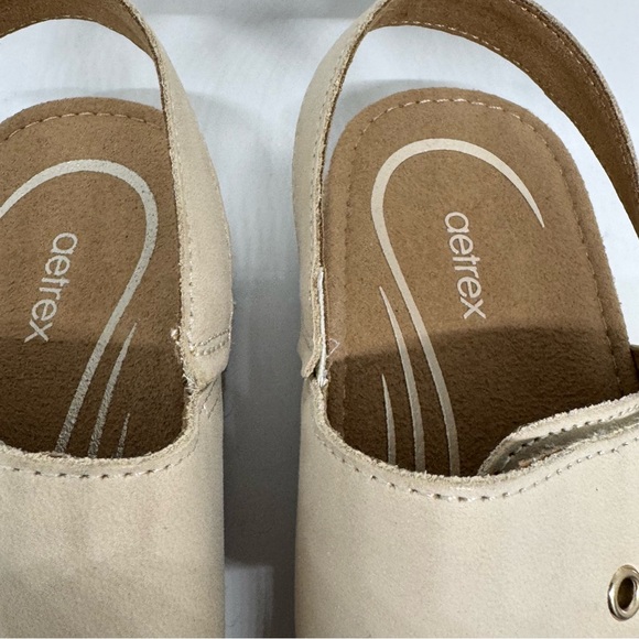 Aetrex Womens Vania Sandal - Leather platform Espadrille Cream Size 7.5-8 US - Picture 7 of 13